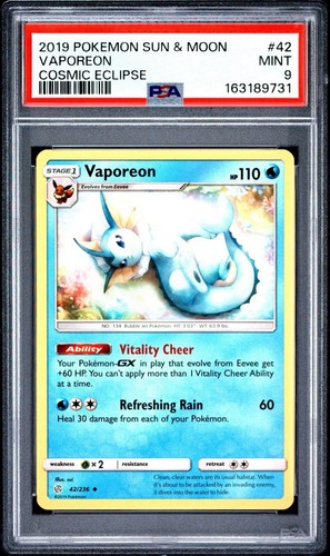 Vaporeon graded PSA 9 for sale on eBay