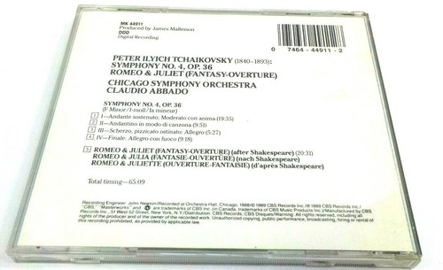 Tchaikovsky Symphony NO. 4 Romeo & Juliet Chicago Symphony CD - Picture 10 of 12