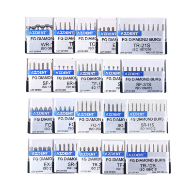100pcs AZDENT Dental Super Coarse Diamond Burs FG for Fast High Speed Handpiece