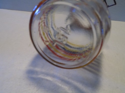 Vintage Glass Wire Bail Jar Canister Storage in Primary Stripe 1.5 L - Picture 3 of 7