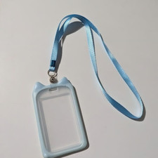 Cat Card / ID Holder Lanyard - Blue