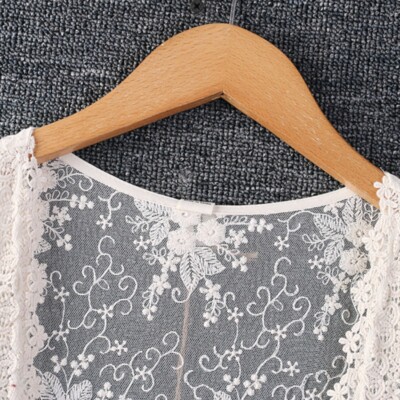 Womens Vintage Long Vest Dress Floral Lace Embroidered Lace-up Sheer Boho  Beach | eBay