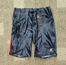 Hurley Men's Phantom JJF 3 Maps Elite John Florence Board Shorts Black Sz 28
