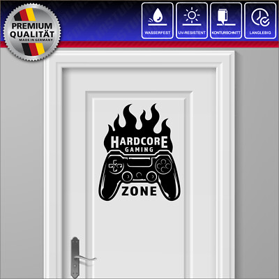 HARDCORE GAMING ZONE Gaming Game Games Spiele TÜR MÖBEL AUFKLEBER * Viele Farben
