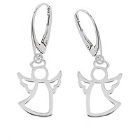 Engel Klapp-Brisur Ohrringe 925 Sterling Silber Damen OhrhäNger FlüGel Taufe