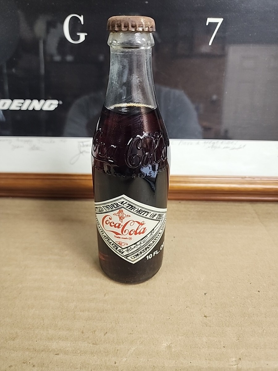 Vtg Coca-Cola 75th Anniversary Glass Full Bottle 1906-1981