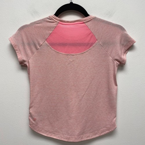 Athleta Girl Pink Short Sleeve Raglan Crew Neck Comeback Textured T-Shirt M 8-10 - Picture 4 of 8