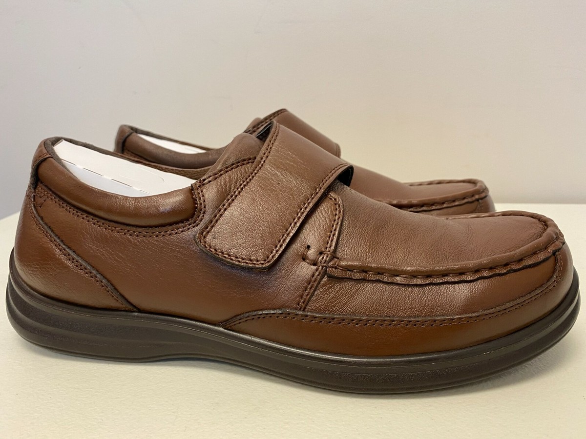 Men’s Cognac real leather comfort gel shoes 8.5 Men main image 4