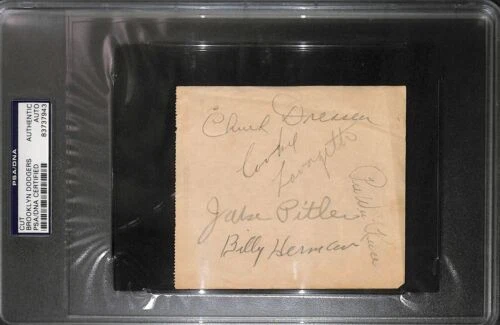 Pee Wee Reese MLB Original Autographed Index Cards