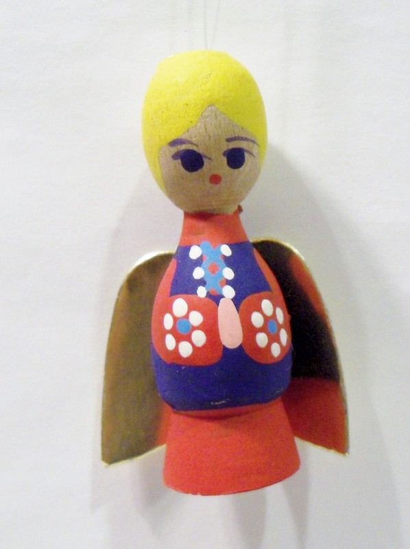 Angel Girl Mogens Eigenbrod Bogense Denmark Hand Painted Wood Wooden Ornament