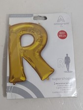 Anagram Super Shape Decorative Foil Balloon Letter "R" 34 in/86 cm Gold New
