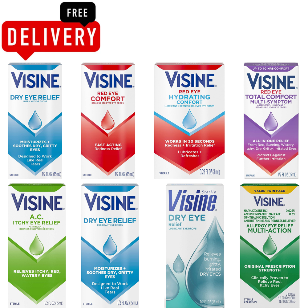 Visine Dry Eye Relief Lubricating Eye Drops for Dry Eyes, 0.5 fl. Oz