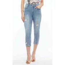 Women's Rhinestone Capri Jeans Size 8 ORLY Stretchy Denim Dressy Embellished NWT