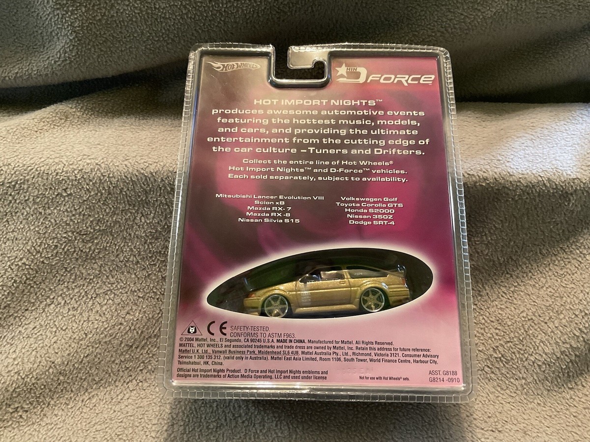 Hot Wheels D-Force Toyota Corolla GTS In Gold Sparkle NIB