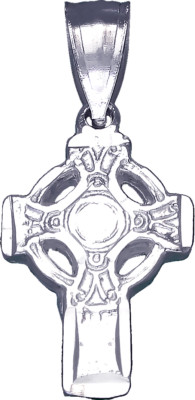 Small 925 Sterling Silver Celtic Cross Charm Pendant Necklace with 18 ...