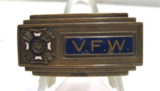 Vintage 1950s VETERANS OF FOREIGN WARS VFW Brass Belt Buckle 2 1/2" x 11/8"
