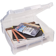 SMALL STORAGE CASE Scrapbook Craft Hobby Supplies Clear, 12 Inches, Plastic