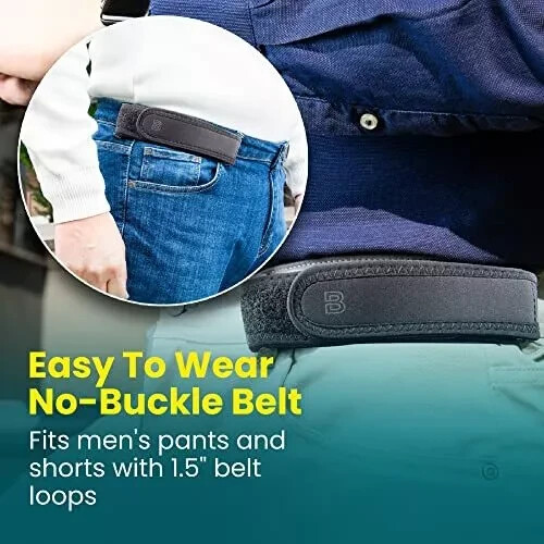 BeltBro Pro Pairs For Men Elastic Belt With Ultra-Soft Edge Padding 1.5 Inch - Picture 5 of 7