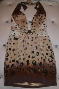 Bebe Ombre Nude Leopard Plunging Deep V Neck Untamed Halter Silk Dress Xs Ebay Bebe Ombre Nude Leopard Plunging Deep V Neck Untamed Halter Silk Dress Xs Ebay