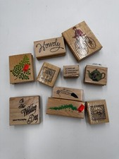 Vintage Wooden Stamps Lot Of 10 Howdy