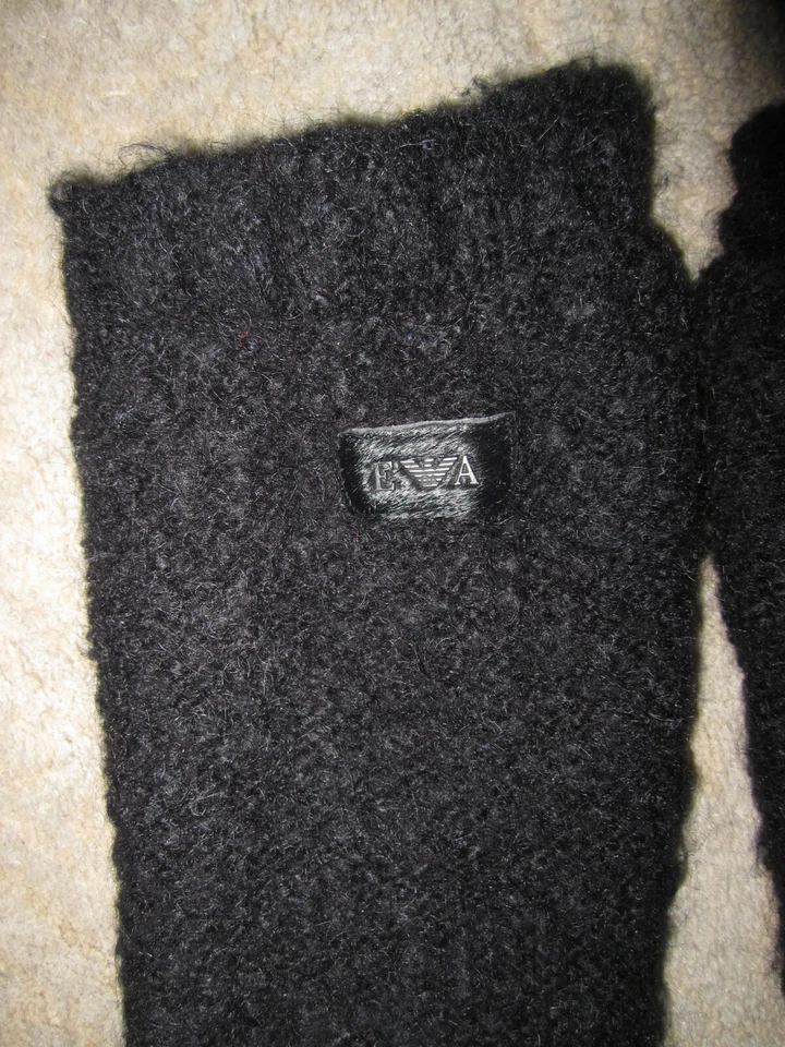 Vtg Emporio Armani wool & mohair blend black fingerless lined arm warmers - Изображение 2 из 4