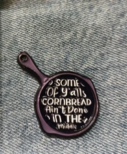 CORNBREAD -CAST IRON SKILLET- ENAMEL / LAPEL PIN-NEXT DAY SHIPPING