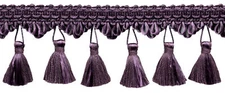 Tassel Fringe Trim, Color# H07 - Eggplant Purple [Sold By The Yard]