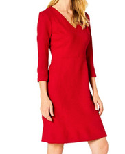 LAUREN Ralph Lauren Dobby RED Sheath Dress SZ 0 STRETCH MSRP $125 USA SHIP