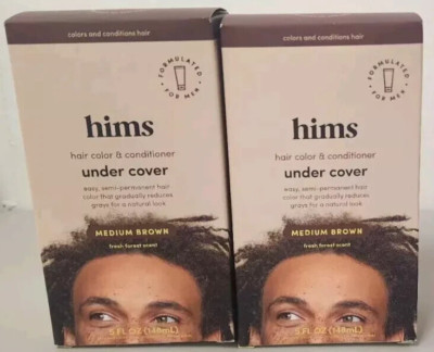 2 HIMS Under Cover Hair Color & Conditioner Medium Brown Color Blends Grays New