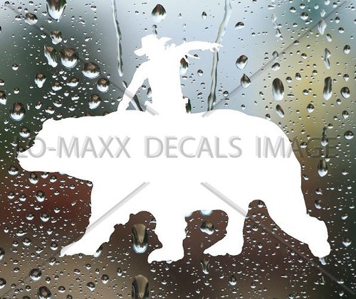 Cowboy Bear Wrestling Rodeo Country Western High Quality Die Cut Vinyl Decal - Picture 10 of 20