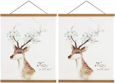 2 Pack Magnetic Poster Hanger Frame, 16X24 16X22 16X20 Light Wood Wooden Magnet