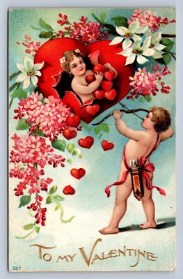 J93/ Valentine's Day Love Holiday Postcard c1910 Cupid