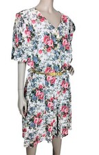Vintage 80s Cottagecore Romantic Floral Rose Boho Romper Shorts Size OSFM