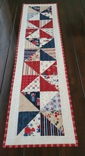 Handmade quilted table runner/red, white and blue/ 4th of July/patriotic