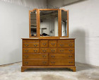 Keller Furniture Co. Solid Oak Dresser With Attached Mirror