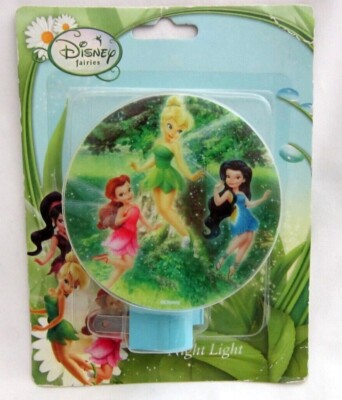 Tinkerbell with two Fairies Green Background 3'' LED Night light-Brand New!
