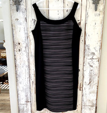 R&M Richards Size 14 Woman's Black Gray Sleeveless Sheath Career Cocktail Dress