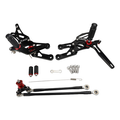 Fußrastenanlage schwarz für Honda CBR 600 RR PC37 03-06 CBR 1000 RR SC57 04-07