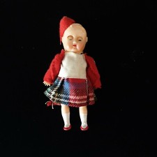 Rare Antique Vintage Plastic Celluloid Toy Kids Doll Dollhouse Moving Arms Legs