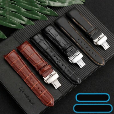22/23/24mm Leather Curved End Watchband For Tissot 1853 COUTURIER T035627A Strap