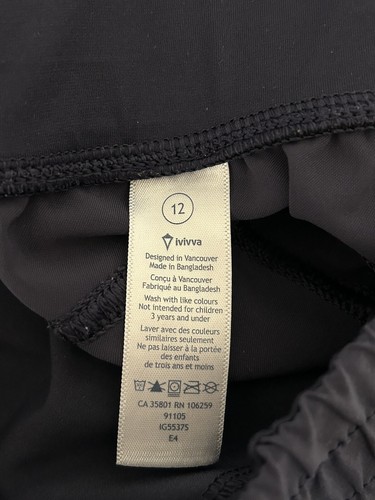 Ivivva Lululemon 12 Girl's Kid Navy Blue Jogger Pants Snap Side Athletic Warm Up - Picture 6 of 7