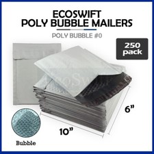 250 0 6x10 Poly Bubble Mailers Envelopes Shipping CD DVD 6 x 10 Packaging Bags