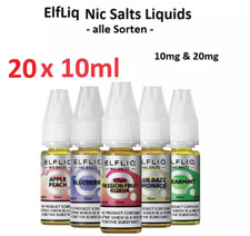 20x Elfliq Liquid 10ml by Elfbar 10mg & 20mg e Liquid mit Nikotin Nic Salt