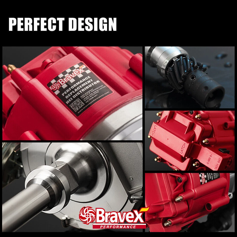 For Chevy SBC 305 350 BBC 454 Block V8 HEI Distributor with Spark Plug Wires - Image 3 of 4