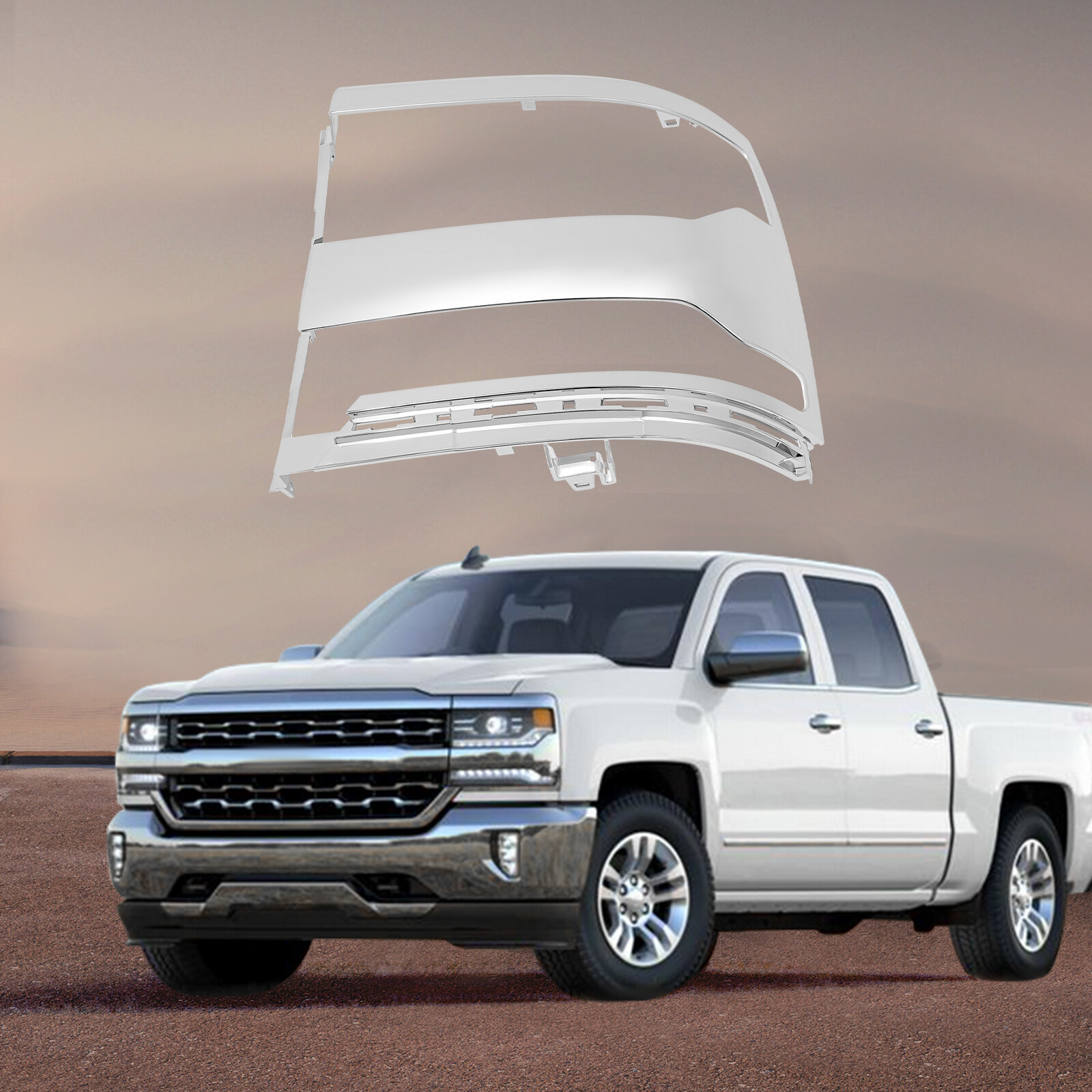 2016-2018 Chevy Silverado 1500 Driver Side Headlight Bezel Trim Cover