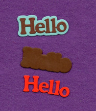HELLO  19 with background die cuts scrapbook cards