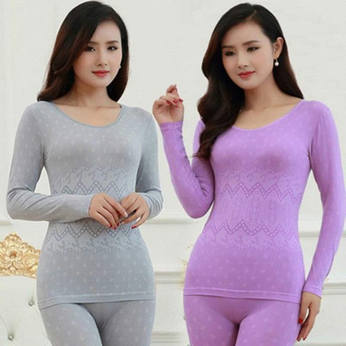 2 pcs conjuntos Ropa interior térmica para mujeres de otoño invierno  algodon! | eBay