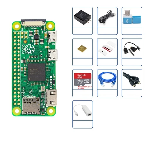 Raspberry Pi Zero V1.3 Starter Kit Power Supply Case Heatsink HDMI USB Converter