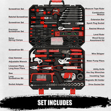 205 Pieces Home Repair Tool Kit, General Household Tool Set with Plastic Toolbox - Image 2