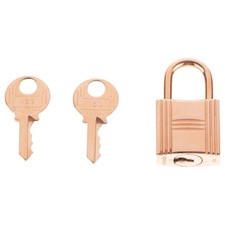 NEW Authentic Hermes Rose Gold Cadenas Lock Padlock 2 Keys Set Plastic Seal